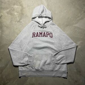 Champion Gray Hoodie with Maroon Print